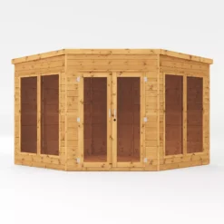 Mercia Corner 9x9 Ft Flat Shiplap Wooden Summer House With Double Door -Garden & Outdoors mercia corner 9x9 ft flat shiplap wooden summer house with double door5029442088563 02c