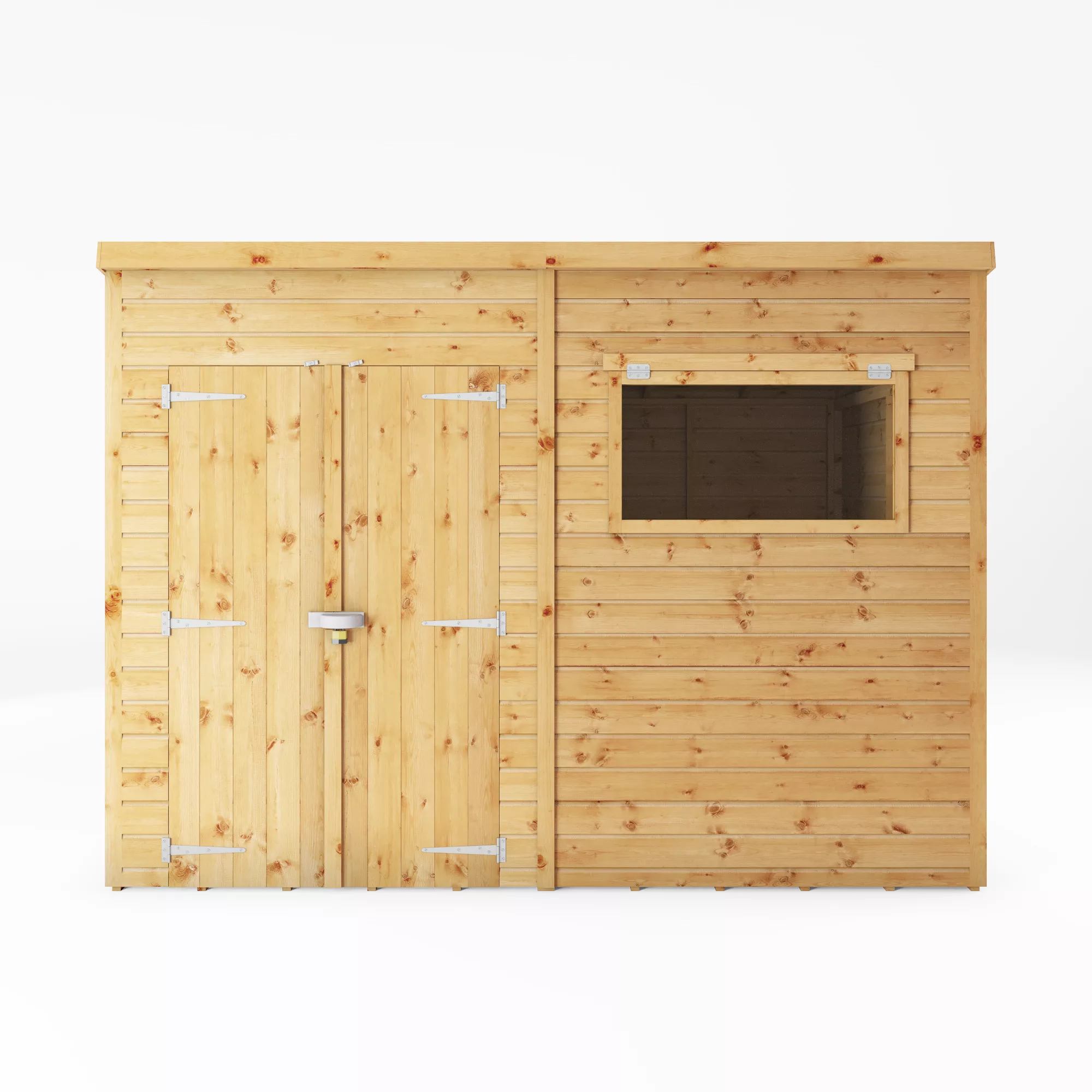 Mercia Premium 10x8 Ft Pent Shiplap Wooden 2 Door Shed With Floor 3 Mercia Premium 10x8 Ft Pent Shiplap Wooden 2 Door Shed With Floor - Image 3