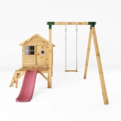 Mercia Snug Wooden Swing Set & Slide -Garden & Outdoors mercia snug wooden swing set slide5029442008264 02c
