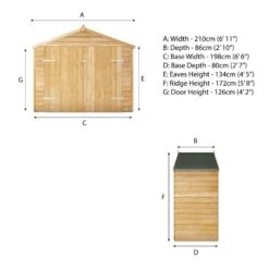 Mercia Solid Wood 3x7 Overlap Apex Bike Store -Garden & Outdoors mercia solid wood 3x7 overlap apex bike store5029442001012 01t