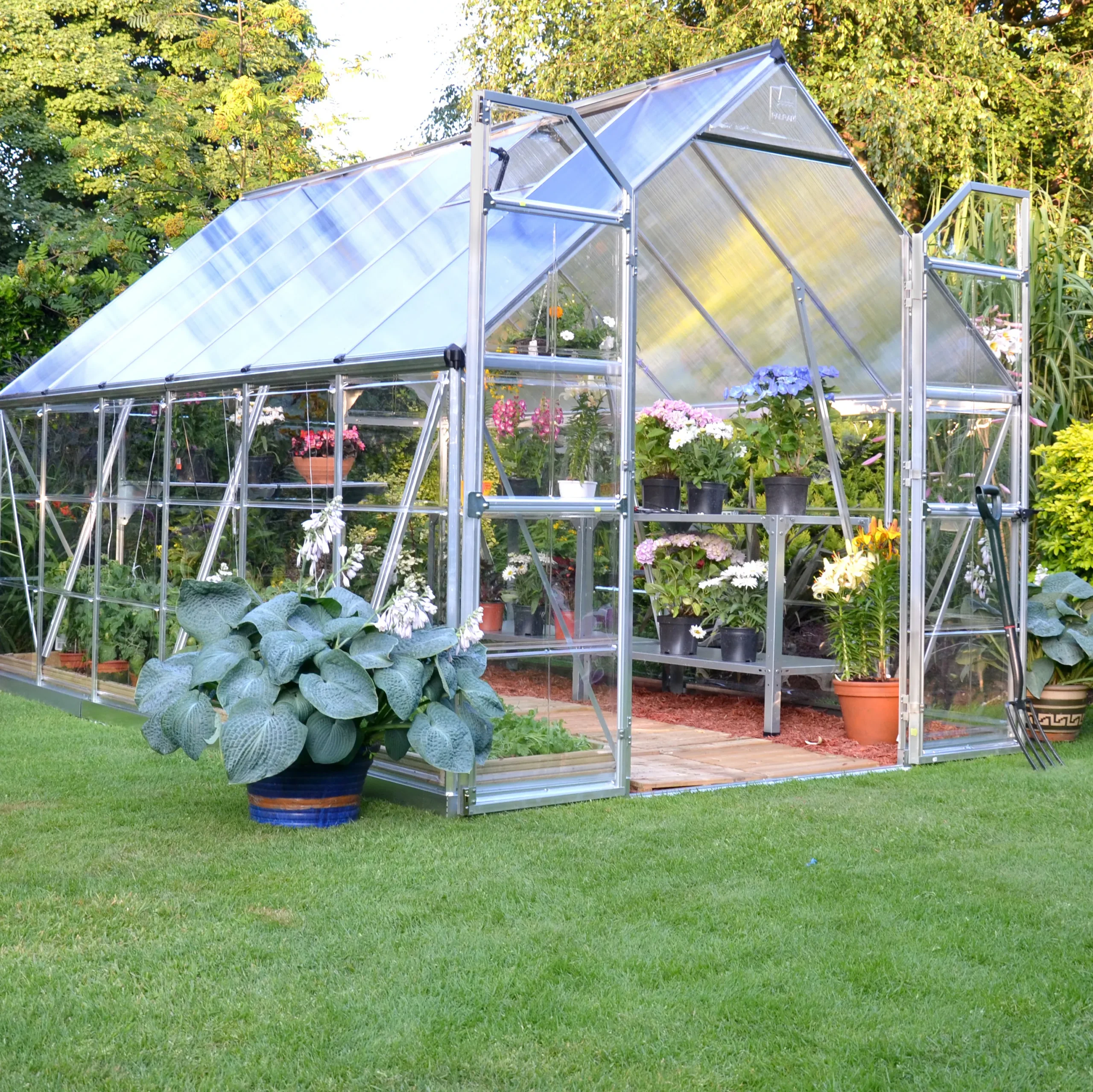 Palram Balance Silver 8x12 Greenhouse 1 Palram Balance Silver 8x12 Greenhouse