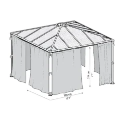 Palram - Canopia 3K Series Grey Polyester (PES) Gazebo Netting, Pack Of 6 (L)2170mm (W)3660mm -Garden & Outdoors palram canopia 3k series grey polyester pes gazebo netting pack of 6 l 2170mm w 3660mm7290108130751 02t
