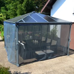 Palram - Canopia 3K Series Grey Polyester (PES) Gazebo Netting, Pack Of 6 (L)2170mm (W)3660mm -Garden & Outdoors palram canopia 3k series grey polyester pes gazebo netting pack of 6 l 2170mm w 3660mm7290108130751 04i