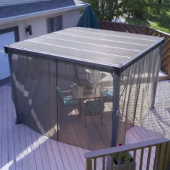 Palram - Canopia 3K Series Grey Polyester (PES) Gazebo Netting, Pack Of 6 (L)2170mm (W)3660mm -Garden & Outdoors palram canopia 3k series grey polyester pes gazebo netting pack of 6 l 2170mm w 3660mm7290108130751 06i