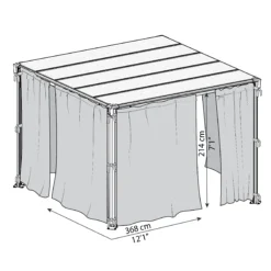 Palram - Canopia 4K Series Grey Polyester (PES) Gazebo Curtain, Pack Of 6 (L)2170mm (W)4010mm 13 Palram - Canopia 4K Series Grey Polyester (PES) Gazebo Curtain, Pack Of 6 (L)2170mm (W)4010mm -Garden & Outdoors palram canopia 4k series grey polyester pes gazebo curtain pack of 6 l 2170mm w 4010mm7290108133714 01t