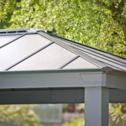 Palram - Canopia Dallas Grey Rectangular Gazebo, (W)4.26m (D)3.64m - Assembly Required -Garden & Outdoors palram canopia dallas grey rectangular gazebo w 4 26m d 3 64m assembly required7290108601459 07i bq