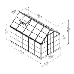 Palram - Canopia Harmony Grey 6X10 Greenhouse -Garden & Outdoors palram canopia harmony grey 6x10 greenhouse7290108137699 01t BQ