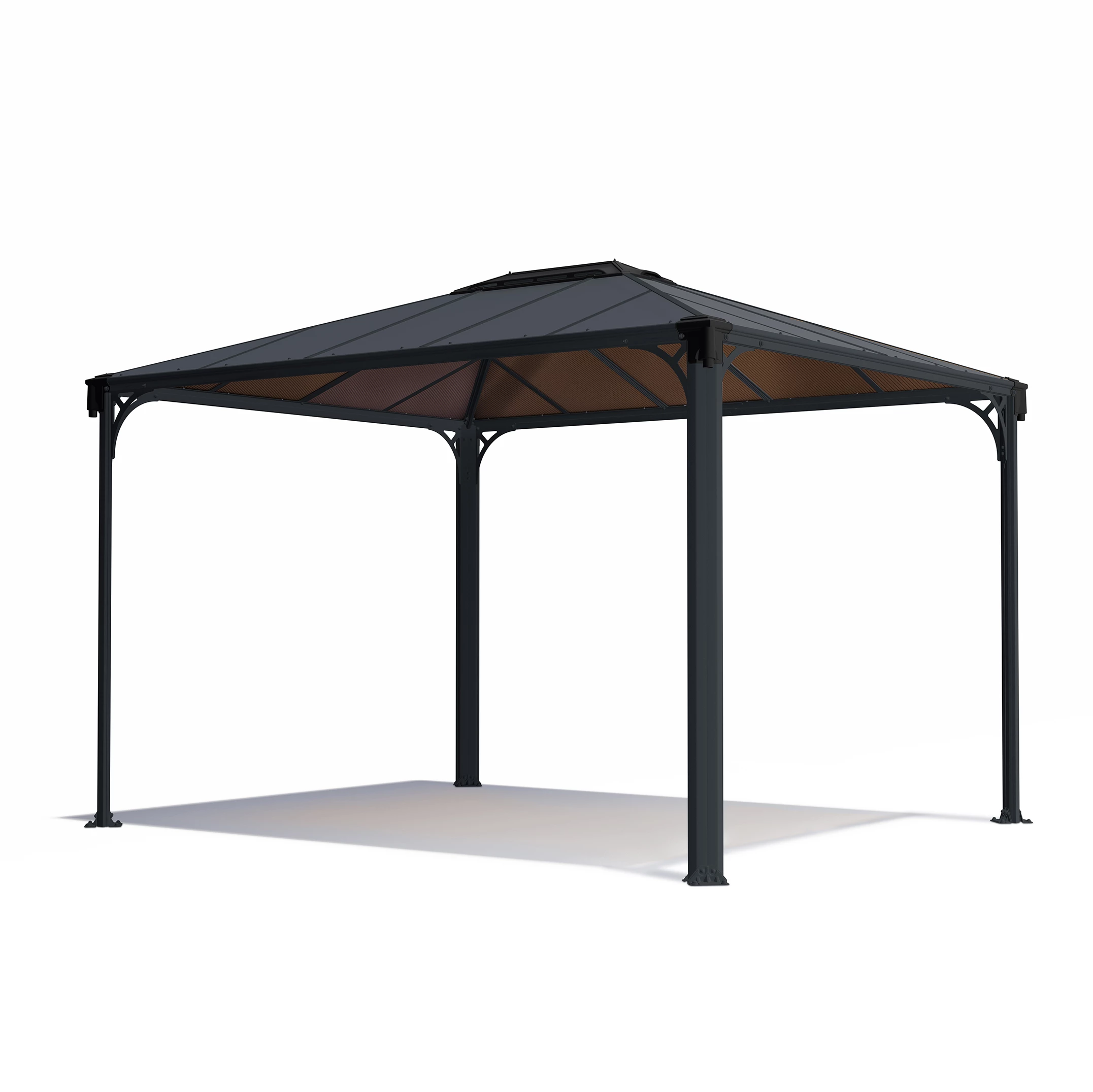Palram - Canopia Martinique Grey Rectangular Gazebo, (W)3.6m (D)2.96m - Assembly Required 2 Palram - Canopia Martinique Grey Rectangular Gazebo, (W)3.6m (D)2.96m - Assembly Required - Image 2
