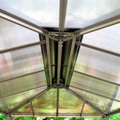 Palram - Canopia Martinique Grey Rectangular Gazebo, (W)4.3m (D)2.96m - Assembly Required -Garden & Outdoors palram canopia martinique grey rectangular gazebo w 4 3m d 2 96m assembly required7290108130249 05i bq