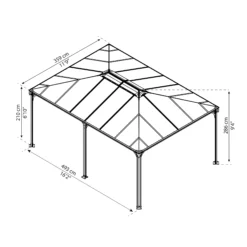Palram - Canopia Martinique Grey Rectangular Gazebo, (W)4.93m (D)3.59m - Assembly Required -Garden & Outdoors palram canopia martinique grey rectangular gazebo w 4 93m d 3 59m assembly required7290108136234 01t bq