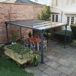 Palram - Canopia Milano Grey Rectangular Gazebo, (W)4.26m (D)3.09m - Assembly Required -Garden & Outdoors palram canopia milano grey rectangular gazebo w 4 26m d 3 09m assembly required7290108136241 02i bq