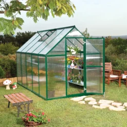 Palram - Canopia Mythos Green 6X10 Greenhouse -Garden & Outdoors palram canopia mythos green 6x10 greenhouse7290103110956 02i BQ