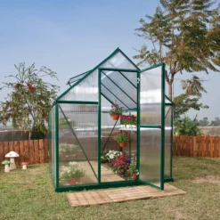 Palram - Canopia Mythos Green 6X8 Greenhouse -Garden & Outdoors palram canopia mythos green 6x8 greenhouse7290103110611 02i BQ