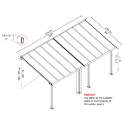 Palram - Canopia Olympia Grey Non-retractable Awning, (L)6.19m (H)3.05m (W)2.95m -Garden & Outdoors palram canopia olympia grey non retractable awning l 6 19m h 3 05m w 2 95m7290108134315 01t bq