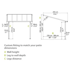 Palram - Canopia Olympia Grey Non-retractable Awning, (L)6.19m (H)3.05m (W)2.95m -Garden & Outdoors palram canopia olympia grey non retractable awning l 6 19m h 3 05m w 2 95m7290108134315 02t bq