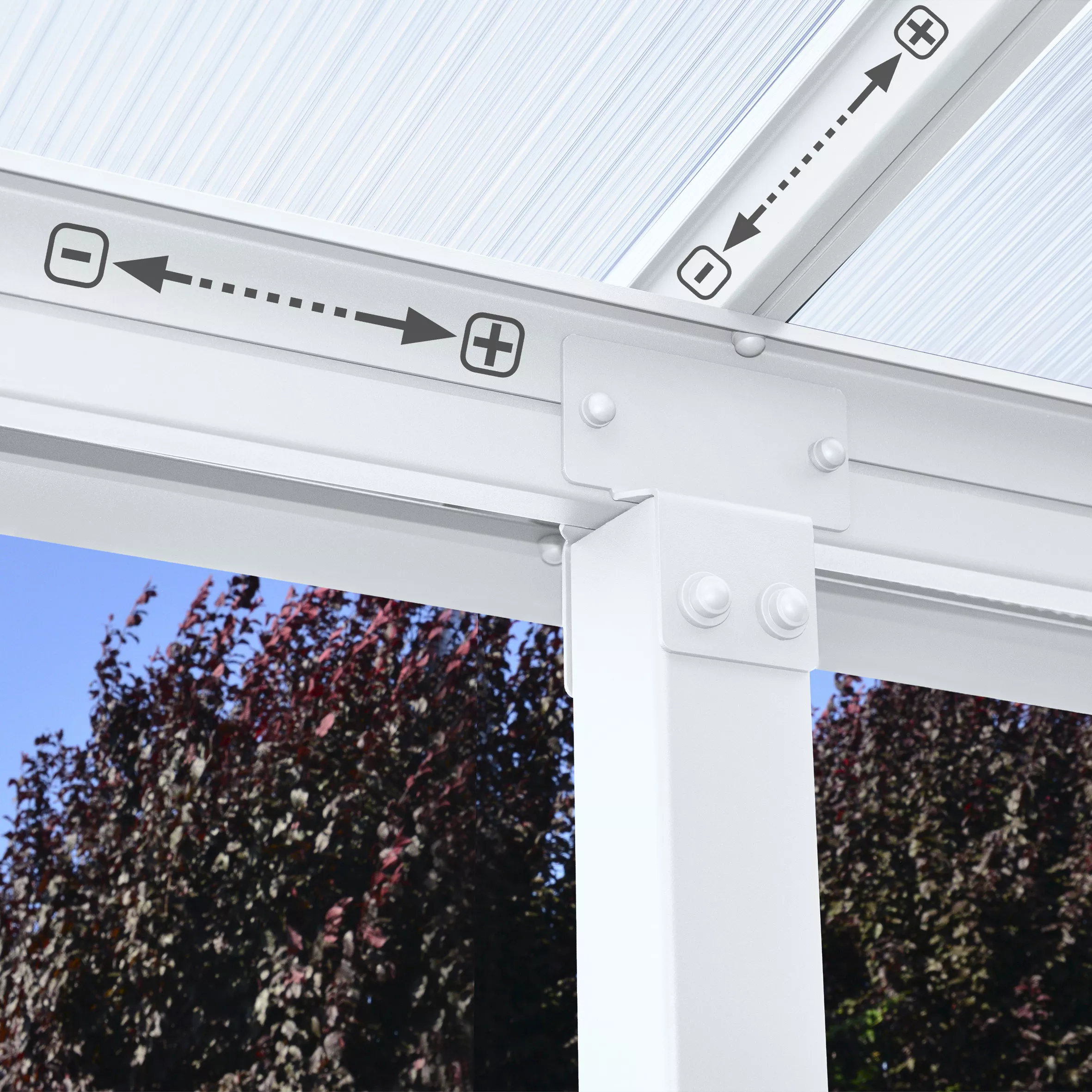 Palram - Canopia Olympia White Non-retractable Awning, (L)7.39m (H)3.05m (W)2.95m 4 Palram - Canopia Olympia White Non-retractable Awning, (L)7.39m (H)3.05m (W)2.95m - Image 4