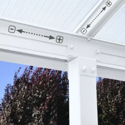 Palram - Canopia Olympia White Non-retractable Awning, (L)8.6m (H)3.05m (W)2.95m -Garden & Outdoors palram canopia olympia white non retractable awning l 8 6m h 3 05m w 2 95m7290108134346 02i bq