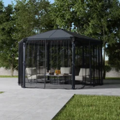 Palram - Canopia Roma Monaco Grey Polyester (PES) Gazebo Netting, Pack Of 6 (L)2170mm (W)2320mm 9 Palram - Canopia Roma Monaco Grey Polyester (PES) Gazebo Netting, Pack Of 6 (L)2170mm (W)2320mm -Garden & Outdoors palram canopia roma monaco grey polyester pes gazebo netting pack of 6 l 2170mm w 2320mm7290108133547 01i