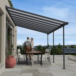 Palram - Canopia Sierra Grey Non-retractable Awning, (L)5.55m (H)3.05m (W)2.99m 10 Palram - Canopia Sierra Grey Non-retractable Awning, (L)5.55m (H)3.05m (W)2.99m -Garden & Outdoors palram canopia sierra grey non retractable awning l 5 55m h 3 05m w 2 99m7290108130317 02i bq