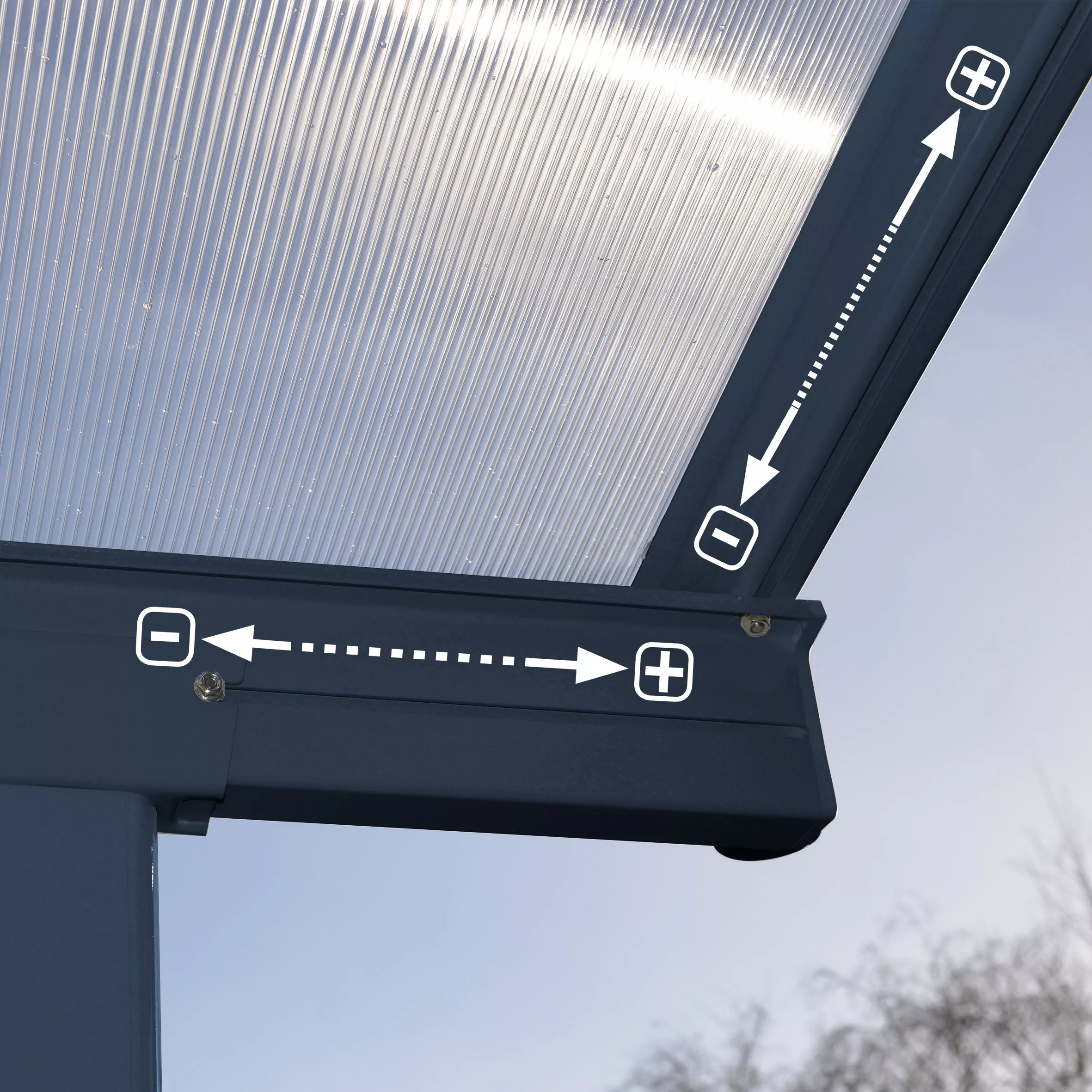 Palram - Canopia Sierra Grey Non-retractable Awning, (L)7.39m (H)3.05m (W)2.95m 3 Palram - Canopia Sierra Grey Non-retractable Awning, (L)7.39m (H)3.05m (W)2.95m - Image 3