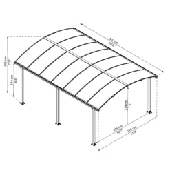 Palram - Canopia Tucson Grey Rectangular Gazebo, (W)5.02m (D)3.59m - Assembly Required -Garden & Outdoors palram canopia tucson grey rectangular gazebo w 5 02m d 3 59m assembly required7290108601626 01t bq