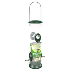 Peckish Plastic & Steel Seed Green All Weather Bird Feeder 0.7L