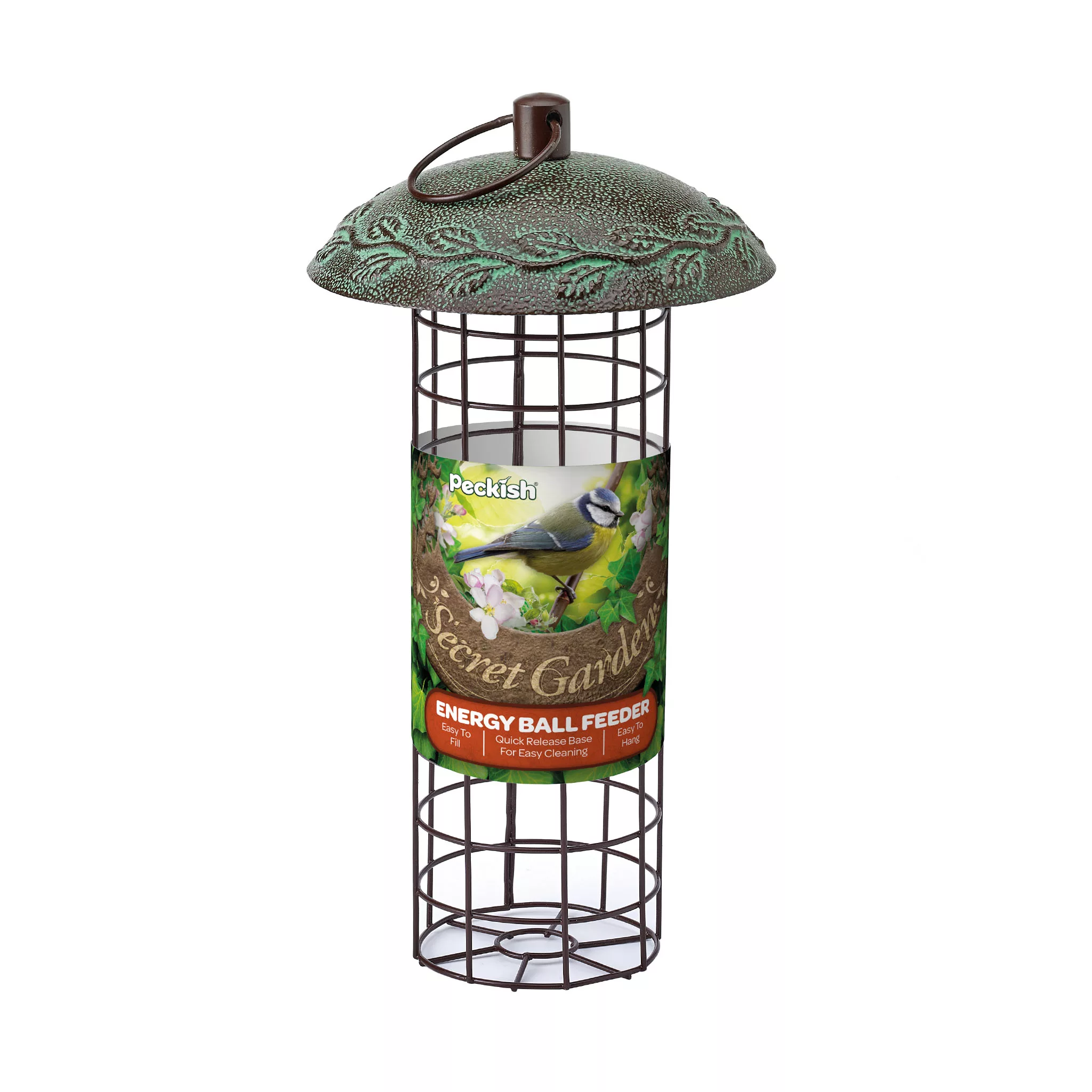 Peckish Secret Garden Steel Energy Ball Green Bird Feeder 0.7L 1 Peckish Secret Garden Steel Energy Ball Green Bird Feeder 0.7L
