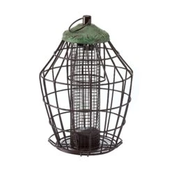 Peckish Secret Garden Steel Peanut Green Squirrel Proof Bird Feeder 0.7L