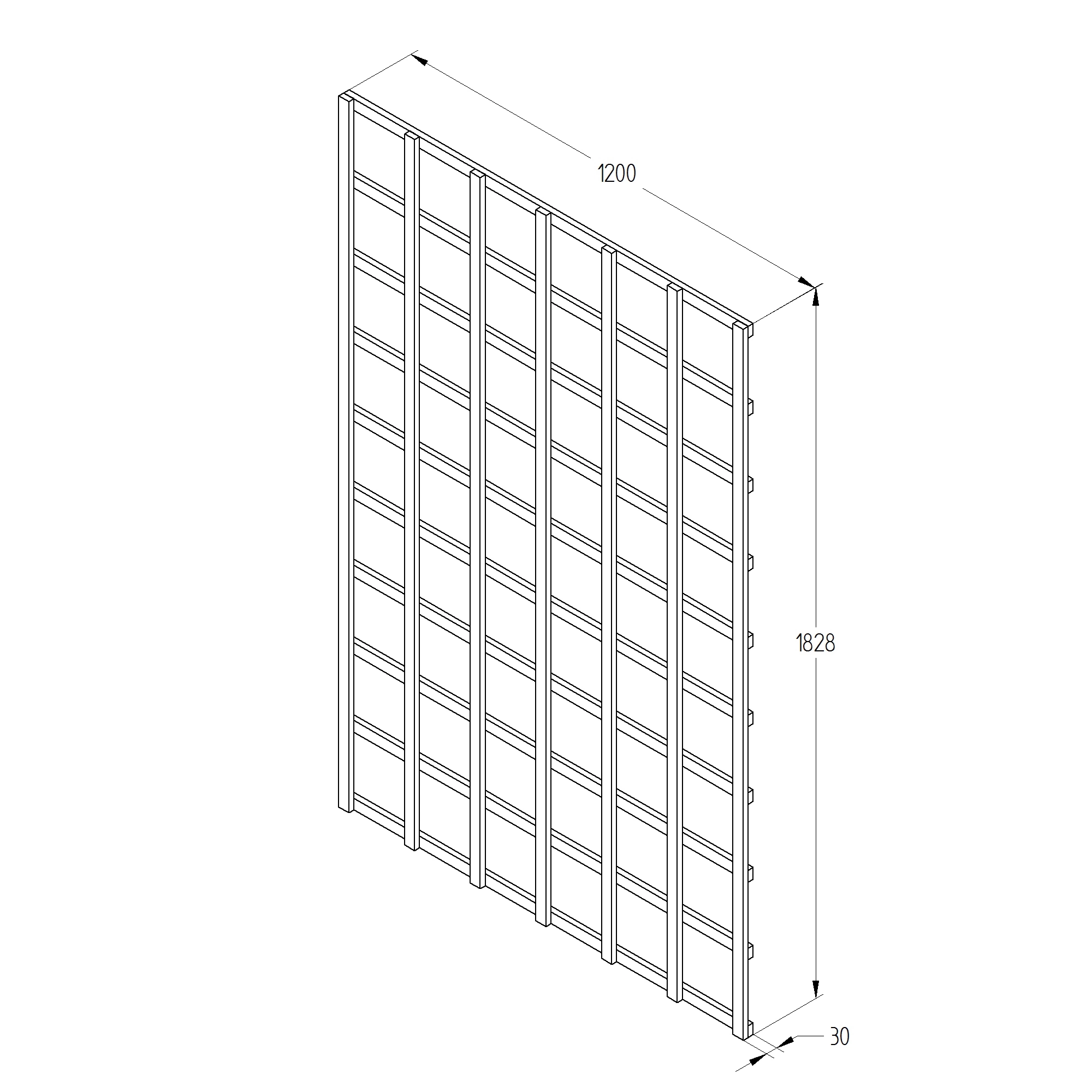 Pine Trellis Panel, Pack Of 3 (W)120cm X (H)183cm 2 Pine Trellis Panel, Pack Of 3 (W)120cm X (H)183cm - Image 2