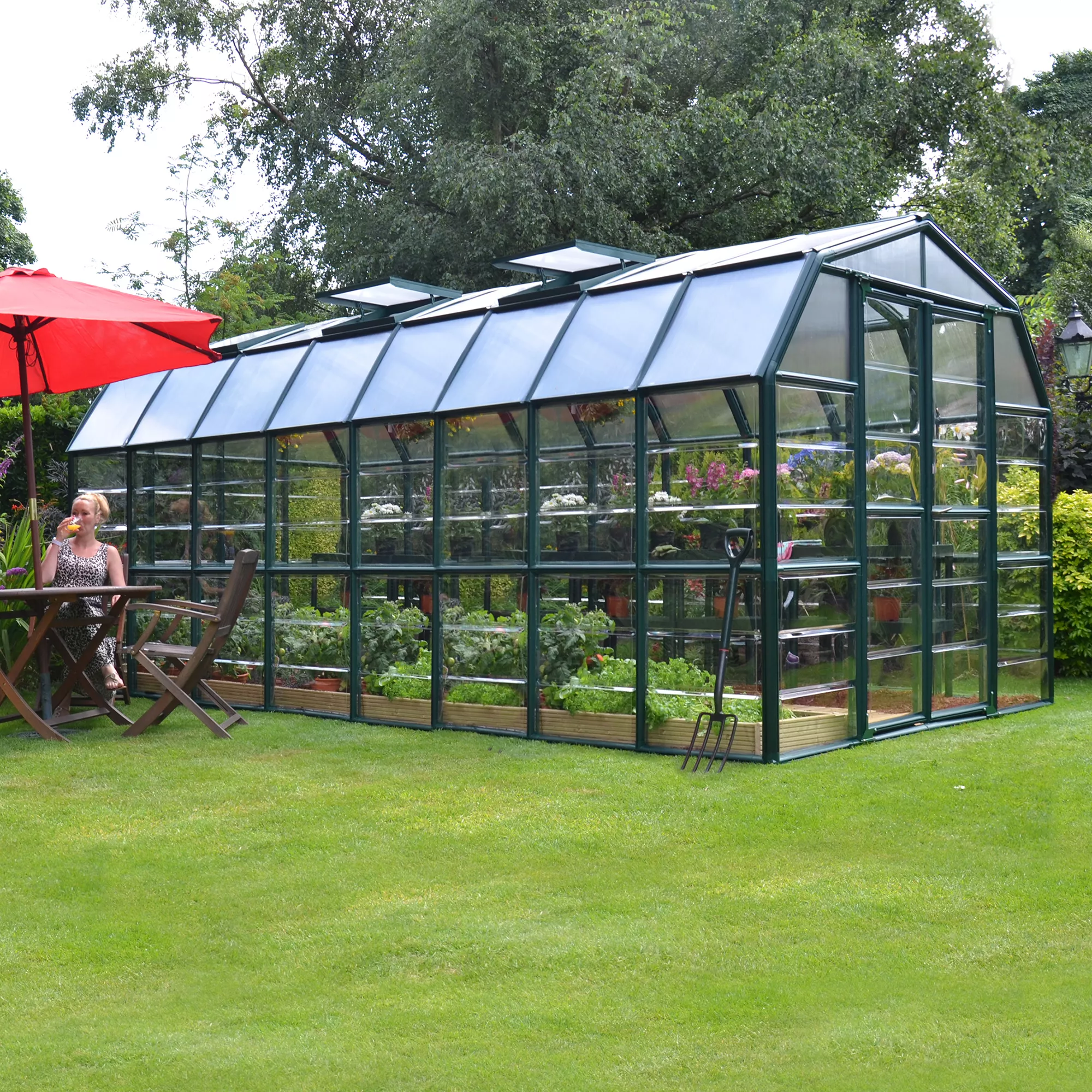 Rion Grand Gardner Green 8x16 Greenhouse 1 Rion Grand Gardner Green 8x16 Greenhouse