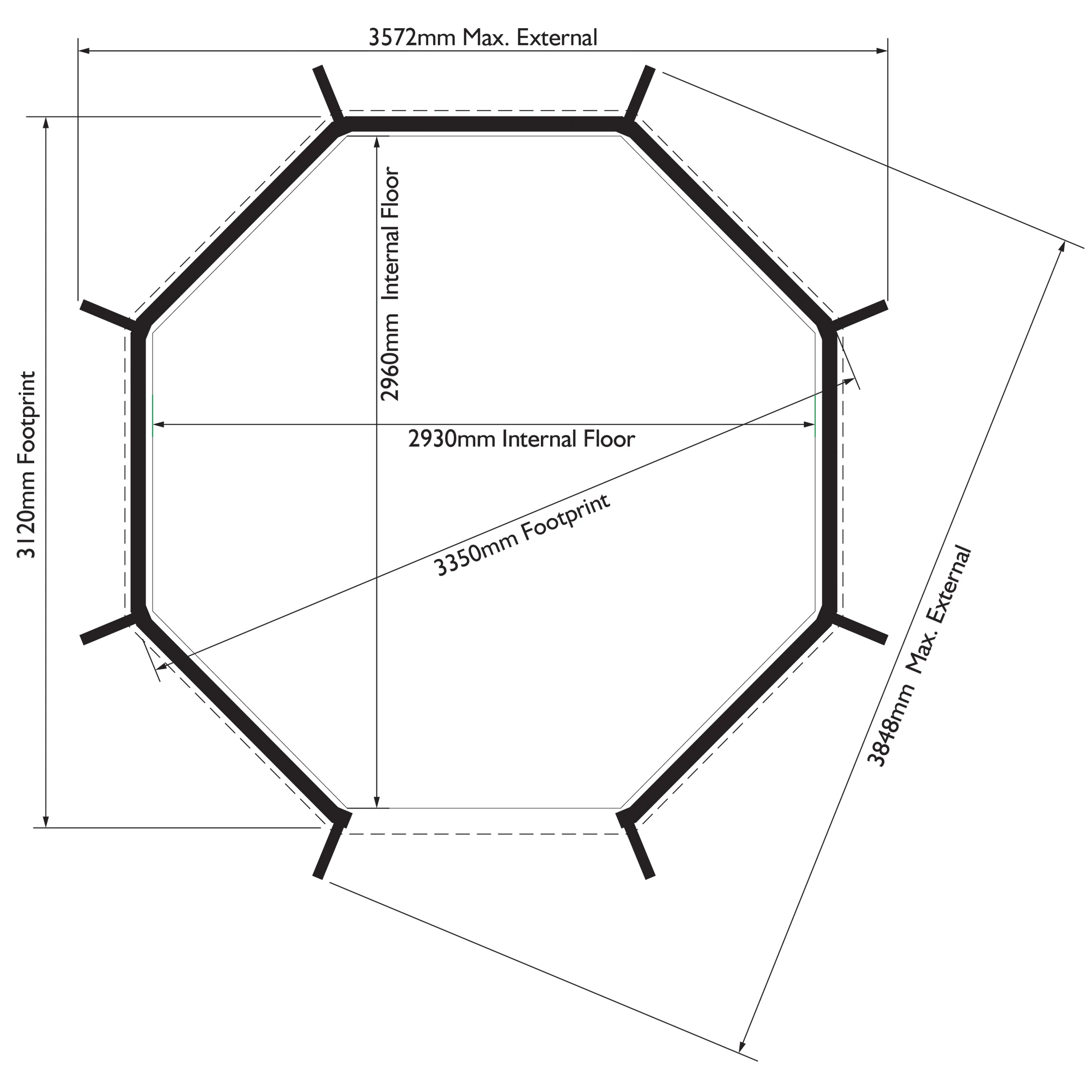 Rowlinson Buckingham Natural Octagonal Gazebo, (W)3.57m (D)3.57m - Assembly Required 3 Rowlinson Buckingham Natural Octagonal Gazebo, (W)3.57m (D)3.57m - Assembly Required - Image 3