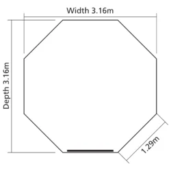 Rowlinson Octagonal Gazebo, (W)3.57m (D)3.57m - Assembly Service Included -Garden & Outdoors rowlinson octagonal gazebo w 3 57m d 3 57m assembly service included5013856996361 03t BQ