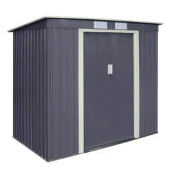 Rowlinson Trentvale 6x4 Pent Dark Grey Metal Shed -Garden & Outdoors rowlinson trentvale 6x4 pent dark grey metal shed5013856206200 03c bq