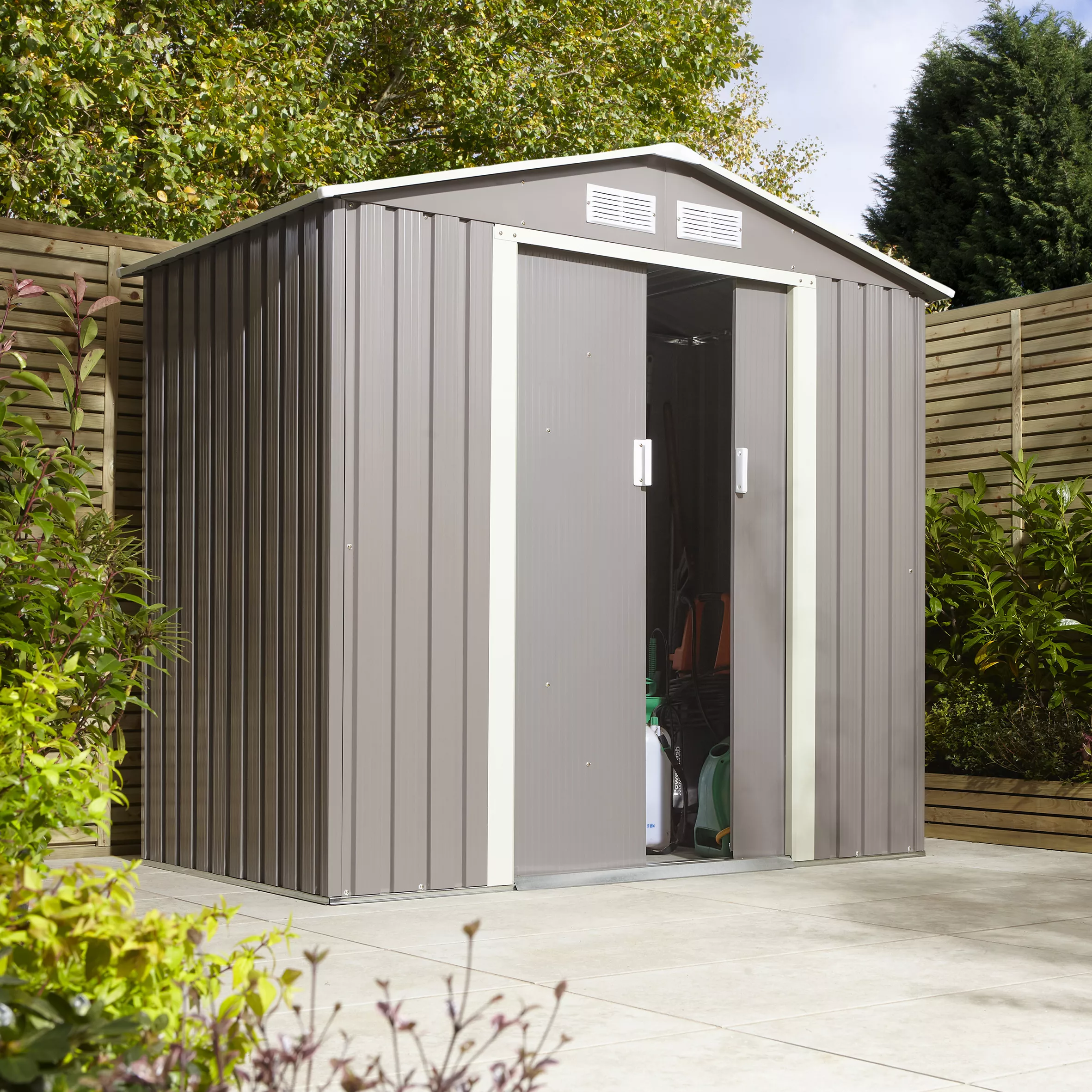 Rowlinson Trentvale 6x4 Pent Light Grey Metal Shed 9 Rowlinson Trentvale 6x4 Pent Light Grey Metal Shed - Image 9