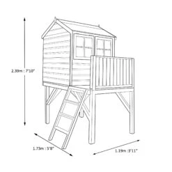 Shire 6x4 Bunny Whitewood Pine Playhouse Assembly Required -Garden & Outdoors shire 6x4 bunny whitewood pine playhouse assembly required5019804111732 03t