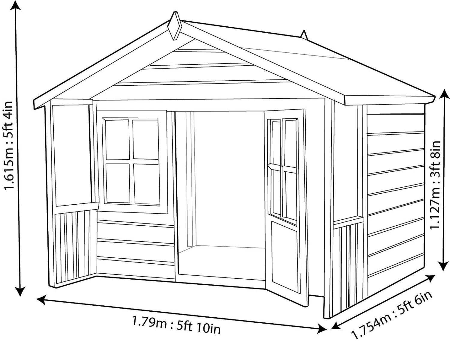 Shire 6x4 Woodbury Whitewood Pine Playhouse Assembly Required 5 Shire 6x4 Woodbury Whitewood Pine Playhouse Assembly Required - Image 5