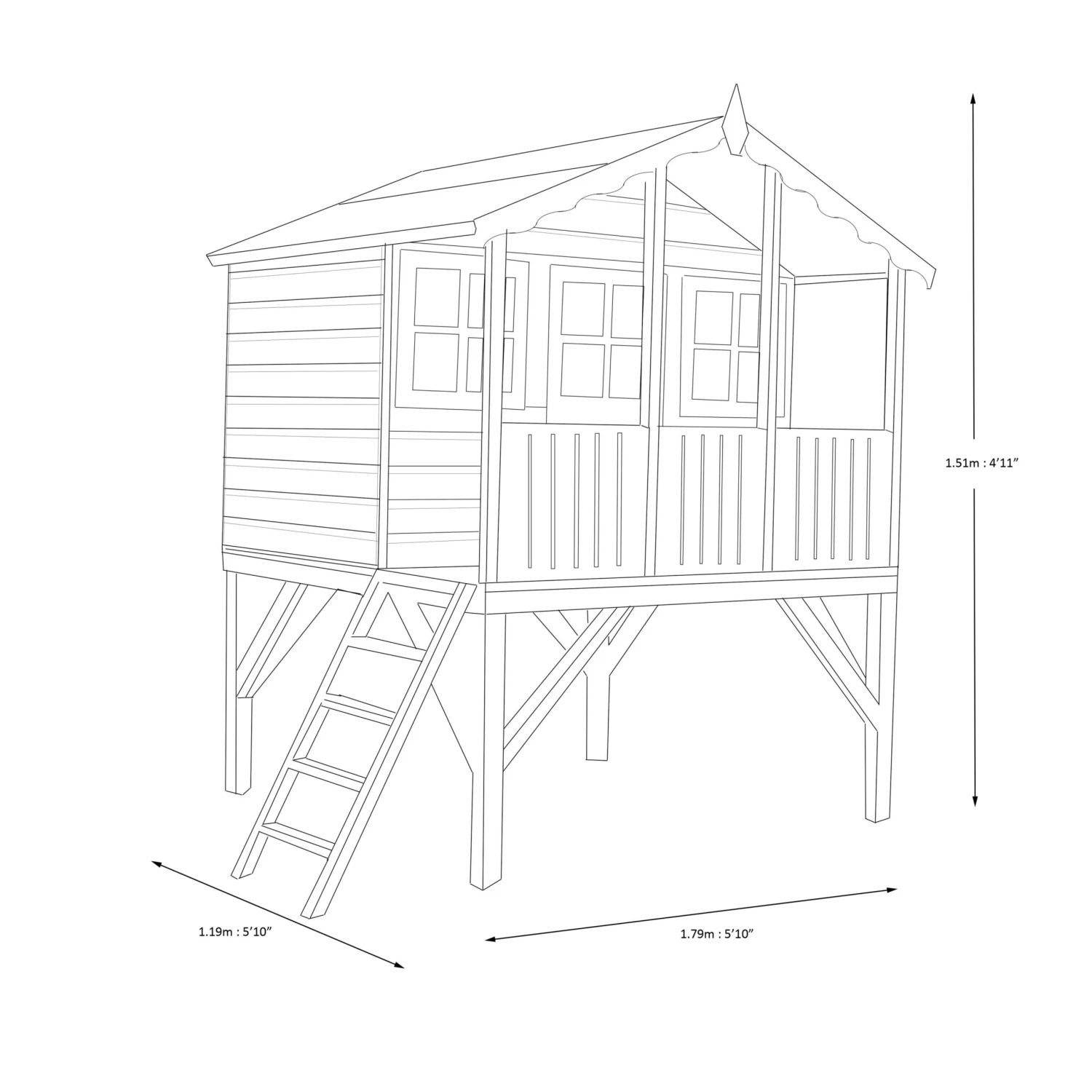 Shire 6x6 Stork Whitewood Pine Playhouse Assembly Service Included 6 Shire 6x6 Stork Whitewood Pine Playhouse Assembly Service Included - Image 6