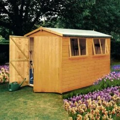 Shire Atlas 10x10 Ft Apex Shiplap Wooden 2 Door 2 Windows Shed With Floor