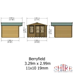 Shire Berryfield 11x10 Glass Apex Tongue & Groove Wooden Cabin - Base Not Included 12 Shire Berryfield 11x10 Glass Apex Tongue & Groove Wooden Cabin - Base Not Included -Garden & Outdoors shire berryfield 11x10 glass apex tongue groove wooden cabin base not included5019804112319 02t bq