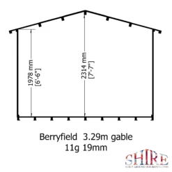 Shire Berryfield 11x8 Glass Apex Tongue & Groove Wooden Cabin - Base Not Included -Garden & Outdoors shire berryfield 11x8 glass apex tongue groove wooden cabin base not included5019804112296 03t bq