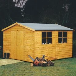 Shire Bison 14x10 Apex Shiplap Wooden Shed - Assembly Service Included