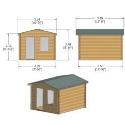 Shire Bucknells 10x12 Toughened Glass Apex Tongue & Groove Wooden Cabin - Base Not Included -Garden & Outdoors shire bucknells 10x12 toughened glass apex tongue groove wooden cabin base not included5019804119356 02t bq