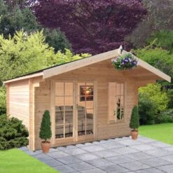 Shire Cannock 10x10 Ft Apex Tongue & Groove Wooden Cabin With Felt Tile Roof - Assembly Service Included -Garden & Outdoors shire cannock 10x10 ft apex tongue groove wooden cabin with felt tile roof assembly service included5019804111312 03i bq