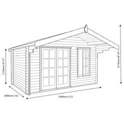 Shire Cannock 10x12 Ft Toughened Glass Apex Tongue & Groove Wooden Cabin With Felt Tile Roof -Garden & Outdoors shire cannock 10x12 ft toughened glass apex tongue groove wooden cabin with felt tile roof5019804111343 04t