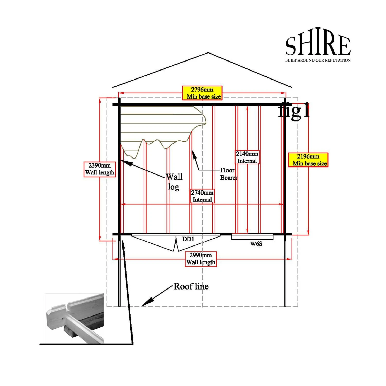 Shire Cannock 10x8 Ft Apex Tongue & Groove Wooden Cabin With Felt Tile Roof - Assembly Service Included 5 Shire Cannock 10x8 Ft Apex Tongue & Groove Wooden Cabin With Felt Tile Roof - Assembly Service Included - Image 5