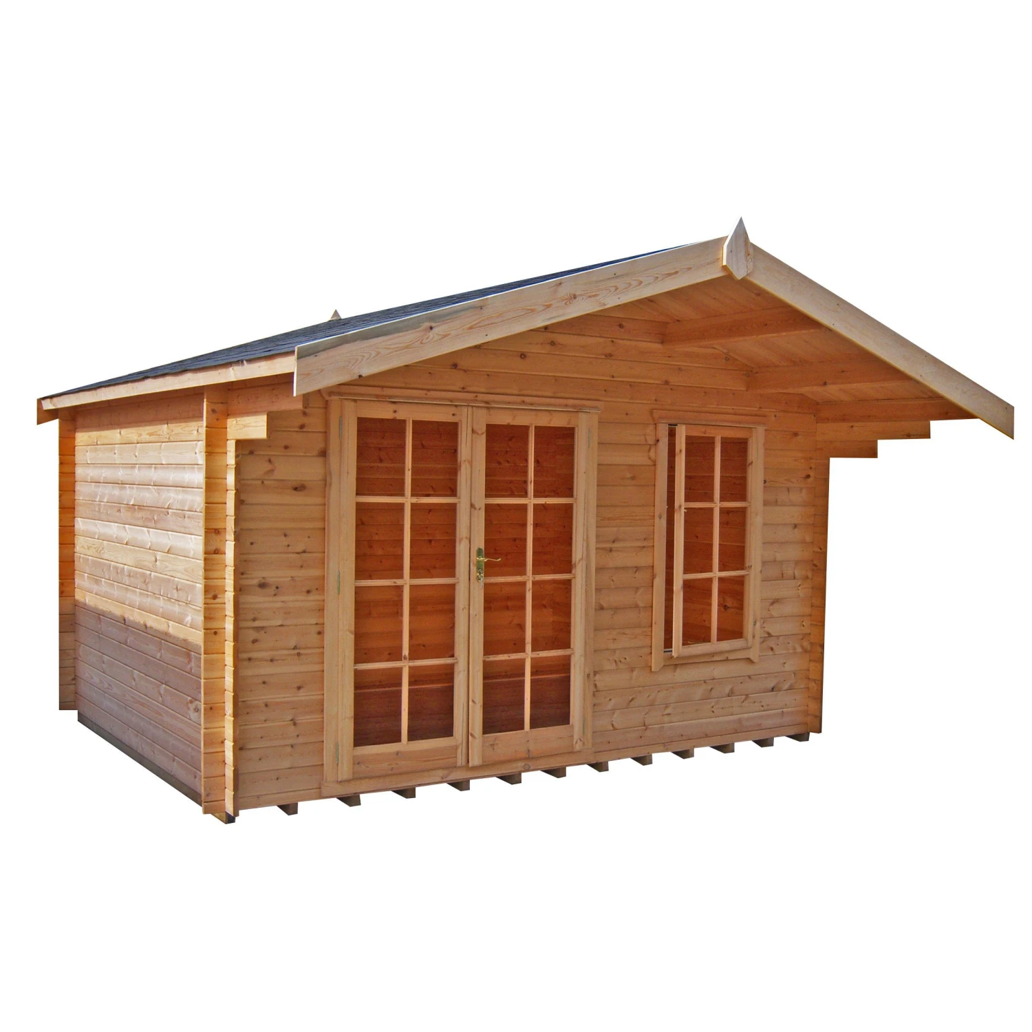 Shire Cannock 10x8 Ft Apex Tongue & Groove Wooden Cabin With Felt Tile Roof - Assembly Service Included 1 Shire Cannock 10x8 Ft Apex Tongue & Groove Wooden Cabin With Felt Tile Roof - Assembly Service Included