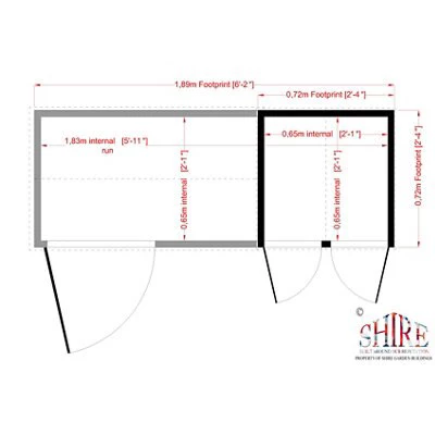 Shire Country Hutch & Run, (H)1.34m (W)0.72m (D)0.72m 2 Shire Country Hutch & Run, (H)1.34m (W)0.72m (D)0.72m - Image 2