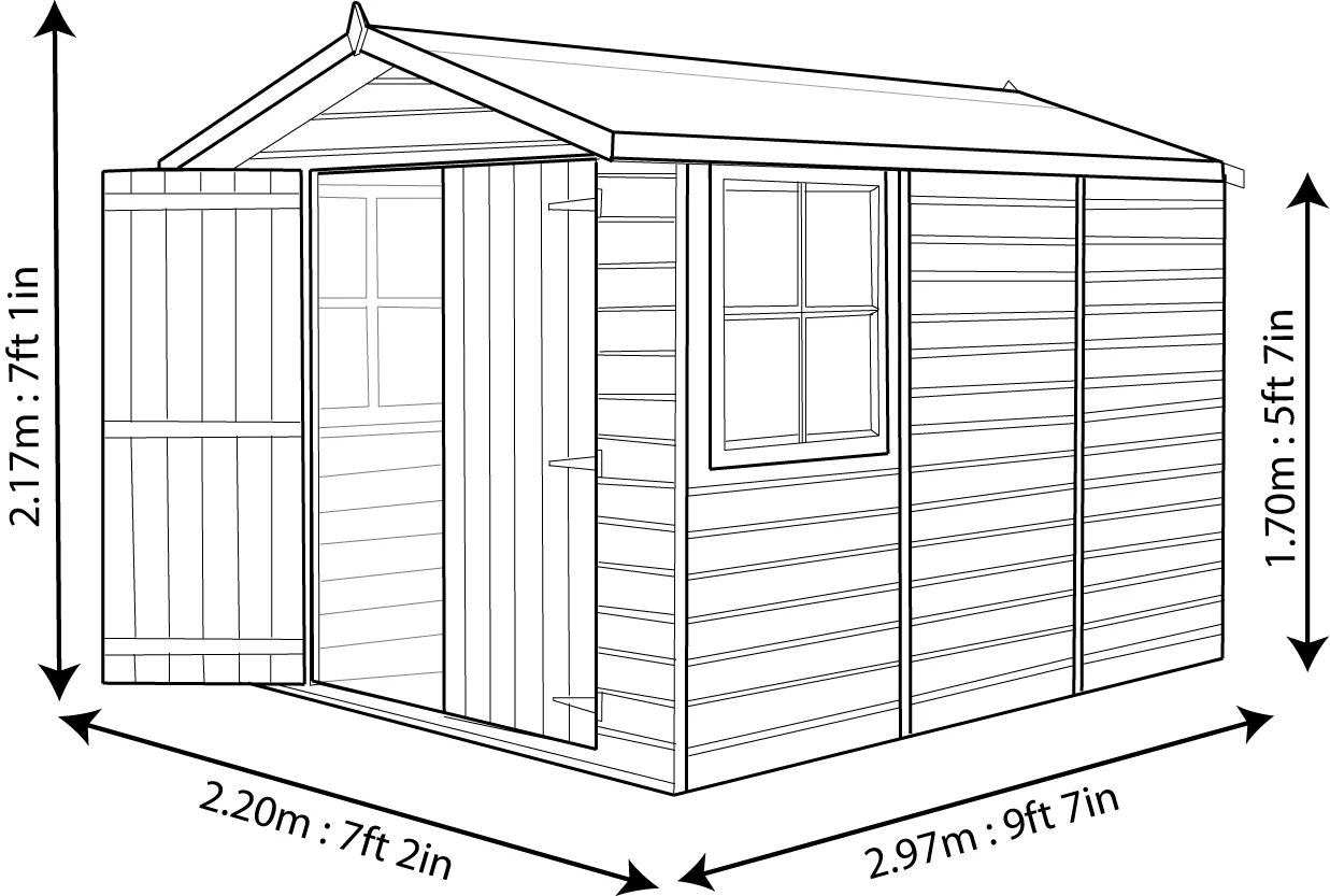 Shire Guernsey 7x10 Ft Apex Shiplap Wooden Shed With Floor 7 Shire Guernsey 7x10 Ft Apex Shiplap Wooden Shed With Floor - Image 7