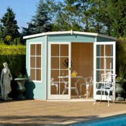 Shire Hampton 8x8 Glass Pent Shiplap Wooden Summer House - Base Not Included -Garden & Outdoors shire hampton 8x8 glass pent shiplap wooden summer house base not included5019804889839 01i bq