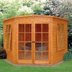 Shire Hampton 8x8 Glass Pent Shiplap Wooden Summer House - Base Not Included -Garden & Outdoors shire hampton 8x8 glass pent shiplap wooden summer house base not included5019804889839 02i bq